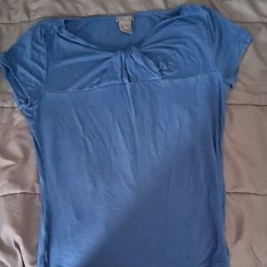 Ann Taylor Short Sleeve Blue Tee